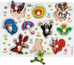 Puzzle din lemn cu piese de inserție KRTEČEK, mari