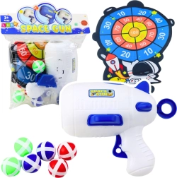 Joc de dexteritate Tragere cosmică cu pistol și mingi cu arici