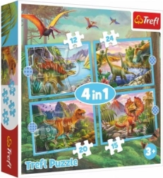 Puzzle Trefl 4 în 1 Dinozauri Excepționali