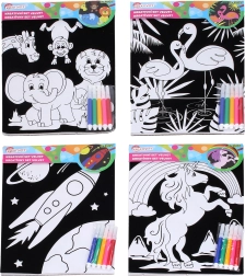 Set creativ catifea 21,5 × 30 cm cu 5 markere