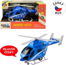 Elicopter de poliție cu motor cu inerție, lumină și sunet 20 cm