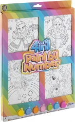 Pictură după numere 4 în 1 pentru fete – set creativ