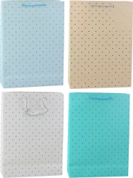 Pungă cadou cu puncte aurii