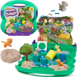 Kinetic Sand Diggin’ Dog Park set portabil cu nisip și cățeluși