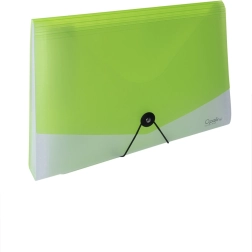 Organizator de documente A4 cu închidere elastică Opaline transparent-verde