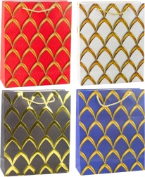 Pungă cadou cu motive aurii ornate 32 × 26 × 12 cm