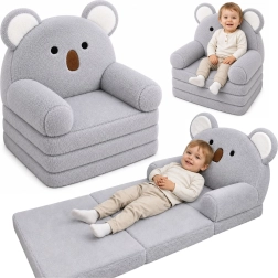 Fotoliu extensibil pentru copii 2în1 Koala, gri