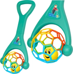 Jucărie de împins cu minge elastică și bilă zornăitoare