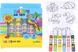 Set de culori pentru sticlă 5+1 cu contur