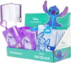 Mini carnețel DISNEY Lilo & Stitch cu suprafață pufoasă și breloc