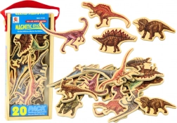 magnete din lemn cu animale, set de 20 de piese