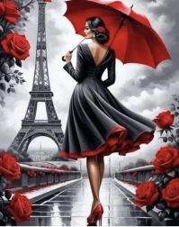 Set creativ Pictură cu diamante Femeie la Paris