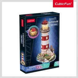 Puzzle 3D far cu iluminare LED CUBICFUN Night Edition
