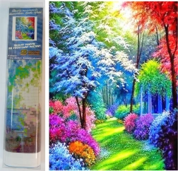 Pictură cu diamante Pădurea colorată 30x40cm