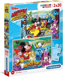 Puzzle Clementoni Mickey și piloții de curse 2×20 piese