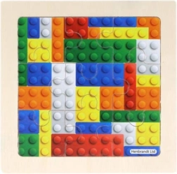 Puzzle din lemn cu tematică de construcție, 9 piese