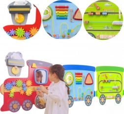 Panou de activități de perete din lemn în formă de tren VIGA