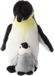 Pinguin de Pluș cu Pui 27 cm