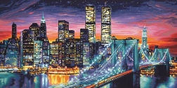 Pictură cu diamante New York nocturn 30 × 40 cm
