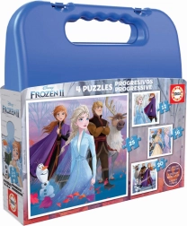 Educa puzzle în valiză Frozen 2, 4 în 1 (12, 16, 20, 25 piese)