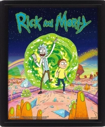Tablou 3D în ramă Rick and Morty Portal