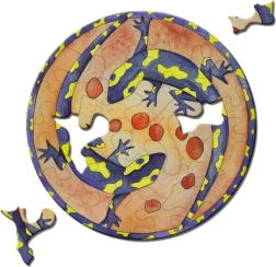 Puzzle rotund CURIOSI Picoli – salamandră, 33 piese