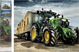 Pictură cu diamante Tractor cu remorcă John Deere 30x40cm