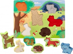 Puzzle tactil 3D din lemn Animale de pădure