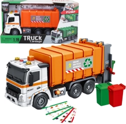 Camion de gunoi interactiv Woopie cu efecte de sunet și lumină, la scară 1:16