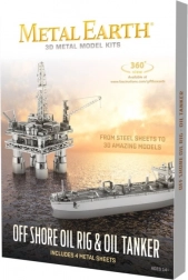 Metal Earth puzzle 3D platformă petrolieră și tanc – set deluxe