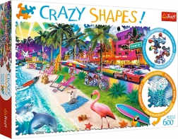 Puzzle TREFL Crazy Shapes – Plaja Miami, 600 piese