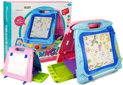 Tablă de desen dublă pentru copii, cu magnet și markere