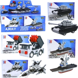 Set de construcție 2‑în‑1 vehicule militare și robot