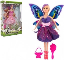 Păpușă zână cu aripi și accesorii