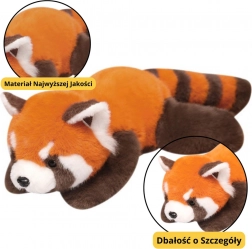 Panda de pluș roșu cu lăbuțe echilibrate 30 cm