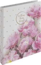 Biblioraft A4 laminat, 4 inele, Magnolia Romantic