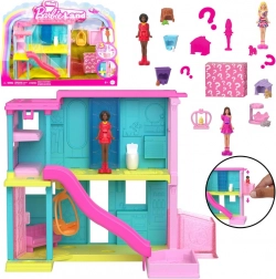 mattel mini barbie land căsuță cu păpușă, animăluț și accesorii