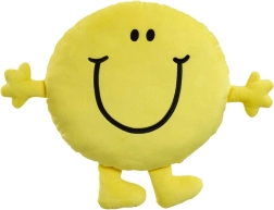 Pernă plușată MR. HAPPY – pernă mare galbenă, zâmbitoare