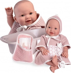 Păpușă bebeluș realistă care clipește și face pipi cu corp din vinil complet
