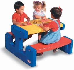 Masa mare de picnic pentru copii Little Tikes - Culori primare