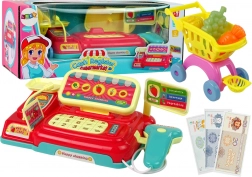 Casă de marcat pentru copii cu coș de cumpărături și scanner