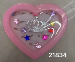 Inele cu pietricele și coroană - set 11 bucăți