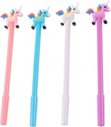 pix cu bilă cu unicorn, încărcătură neagră 0,5 mm – mix de culori