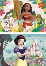 Puzzle din lemn Disney prințese Vaiana și Albă-ca-Zăpada 2×50 piese
