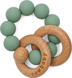 Jucărie de dentiție cu bile silicon verzi New Baby