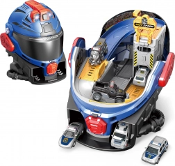 stație de poliție cu cască și efecte