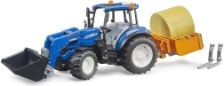 Bruder tractor NEW HOLLAND T5.120 cu încărcător frontal, benă, furci și balot de fân