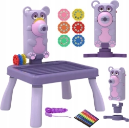 Proiector pentru desen pentru copii cu măsuță ursuleț