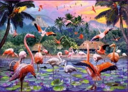 Puzzle cu flamingo roz 1000 piese