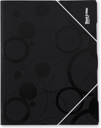 mapă cu elastic A4 black and white, neagră